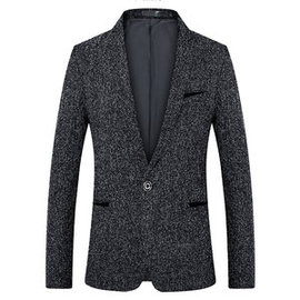 Hommes blazer blazer marque costume décontracté noir