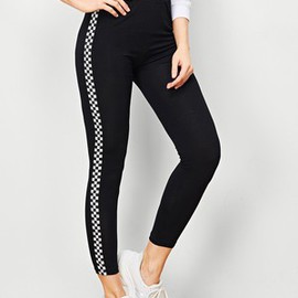 Legging avec bande angélique à carreaux