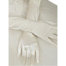 Fait main gants taffetas blanc vintage de mariée