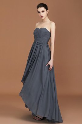 Robe demoiselle d'honneur avec zip a-ligne silhouette asymétrique avec chiffon délicat