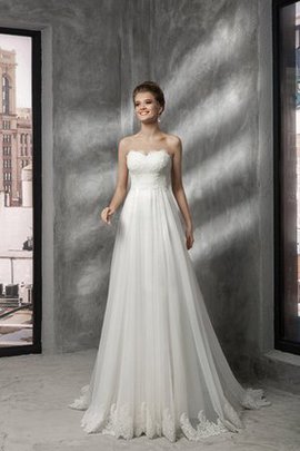 Robe de mariée facile intemporel appliques col en forme de cœur a-ligne