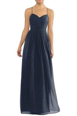 Robe demoiselle d'honneur longue avec chiffon a-ligne ruché bandouliere spaghetti