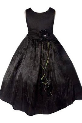 Robe de cortège enfant plissé de mode de bal en organza en satin avec nœud