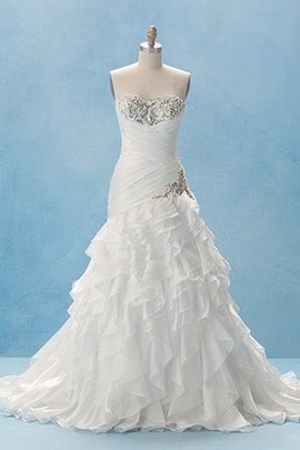 Robe de mariée romantique serieuse au jardin cordon fourreau avec bijoux