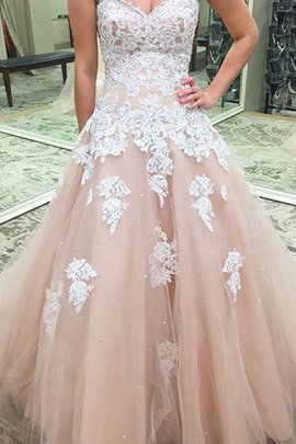 Robe de quinceanera naturel manche nulle jusqu'au sol textile en tulle de mode de bal