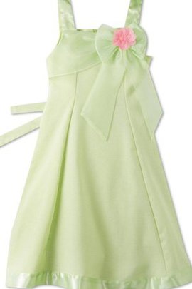 Robe de cortège enfant naturel courte fermeutre eclair encolure en carré manche nulle