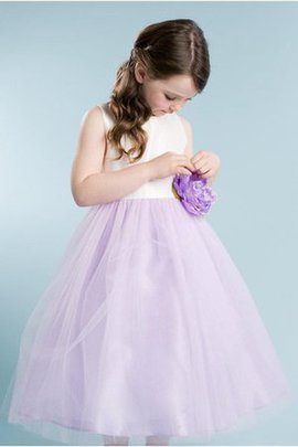 Robe de cortège enfant naturel avec fleurs jusqu'à la cheville textile en tulle ligne a