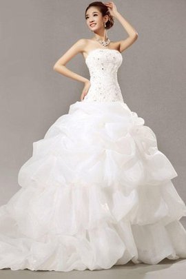 Robe de mariée de bustier de mode de bal honorable cordon naturel