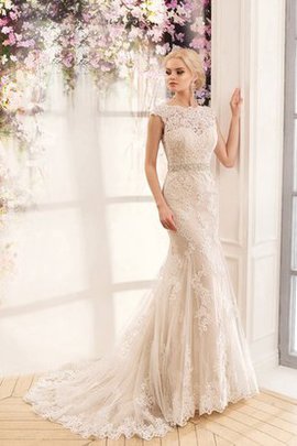 Robe de mariée charmeuse longue avec perle appliques avec manche épeules enveloppants