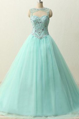 Robe de quinceanera brillant longue avec décoration dentelle cordon manche nulle