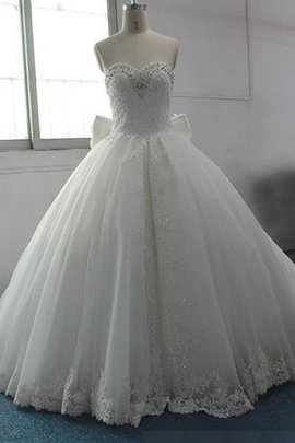 Robe de mariée eclaté de mode de bal dos nu avec nœud de traîne moyenne