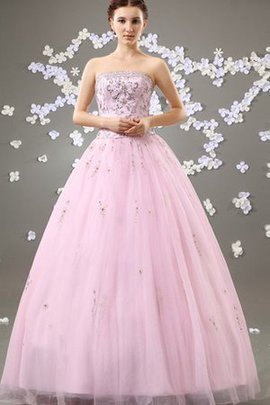 Robe de quinceanera de bustier avec perle ligne a de mode de bal en tulle