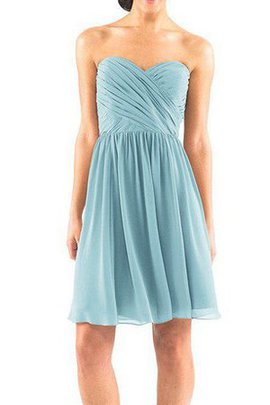 Robe demoiselle d'honneur entrecroisé avec chiffon ligne a ruché au niveau de genou