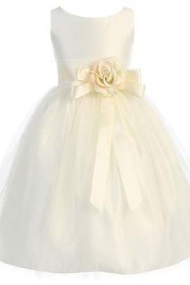 Robe de cortège enfant avec fleurs ligne a en tulle avec sans manches