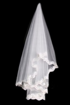 Charme ourlet de dentelle courte belle voile de mariage