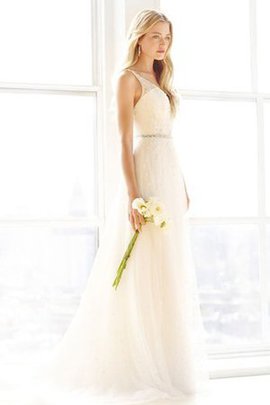 Robe de mariée simple longue lache ceinture de traîne courte