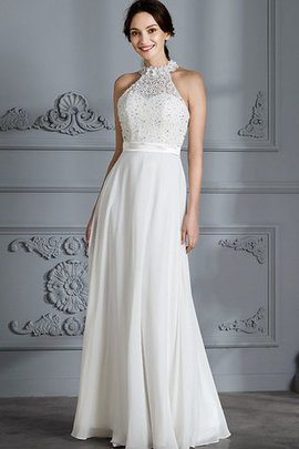 Robe de mariée de princesse avec chiffon longueur au ras du sol manche nulle a-ligne