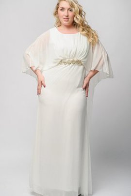 Robe de bal en chiffon jusqu'au sol de col bateau avec cristal de tour de ceinture empire