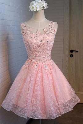 Robe fête de la rentrée romantique intemporel en dentelle ruché avec perle