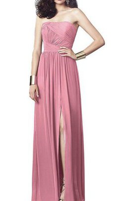 Robe demoiselle d'honneur longue ruché de bustier en chiffon longueur au ras du sol