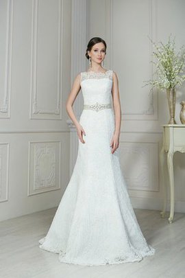 Robe de mariée longueur au niveau de sol au niveau de cou de sirène ceinture avec perle