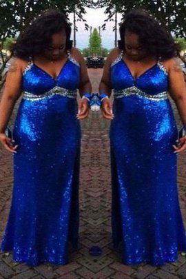 Robe de bal fermeutre eclair manche nulle bretelles spaghetti en grandes tailles en forme
