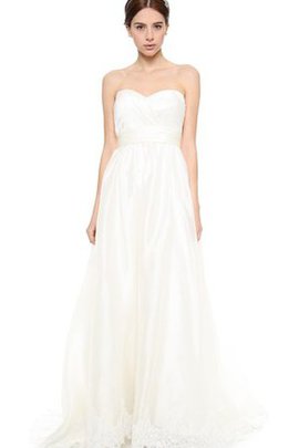 Robe de mariée simple longue ruché de traîne courte fermeutre eclair