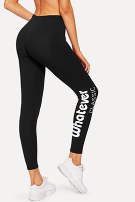 Legging imprimé séduisant lettre joli