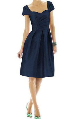 Robe demoiselle d'honneur delicat plissage col en forme de cœur en satin ruché