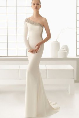 Robe de mariée elégant en satin dos nu maillot sans empire