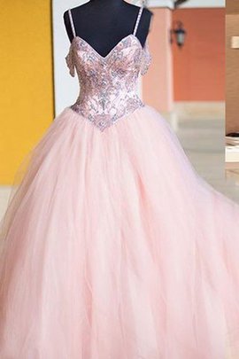 Robe de quinceanera naturel de mode de bal jusqu'au sol avec cristal cordon