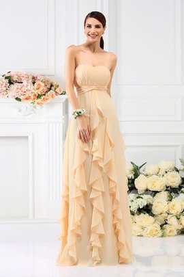 Robe demoiselle d'honneur en chiffon au drapée avec zip manche nulle de bustier