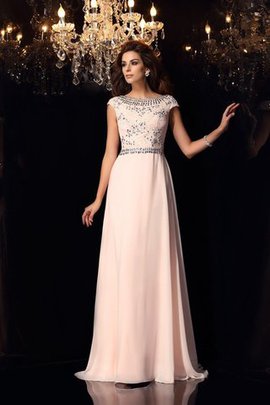 Robe de bal longue jusqu'au sol de princesse avec manche courte avec chiffon