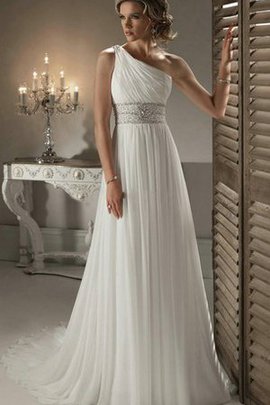 Robe de mariée delicat chic en plage avec perle en chiffon