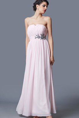 Robe de soirée longue avec chiffon avec fleurs longueur au niveau de sol manche nulle