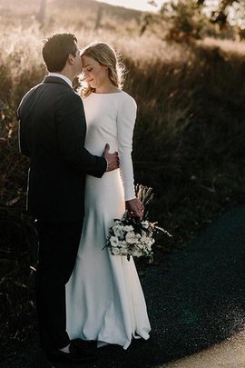 Robe de mariée charmant de lotus avec manche longue de fourreau naturel