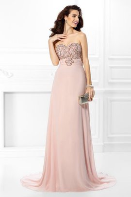 Robe de soirée naturel de traîne courte fermeutre eclair de princesse avec chiffon