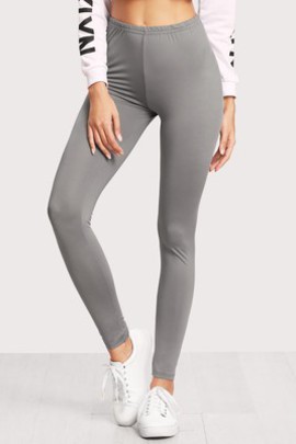 Leggings décontracté gris moulant