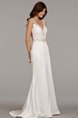 Robe de mariée impressioé discrete v encolure jusqu'au sol avec perle