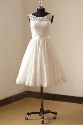 Robe de mariée simple avec zip col en bateau ceinture en étoffe encolure ronde