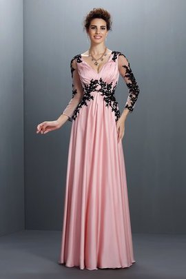 Robe de soirée de princesse jusqu'au sol avec zip en 3/4 manche appliques