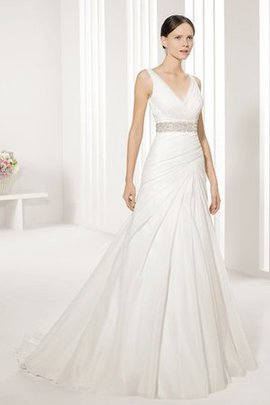 Robe de mariée asymétrique avec zip avec perle avec sans manches beaded belt