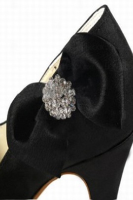 Chaming en satin haut fine pointue avec chaussures de mariée - photo 2