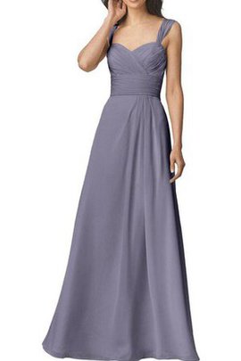 Robe demoiselle d'honneur plissage longue avec chiffon longueur au niveau de sol ruché