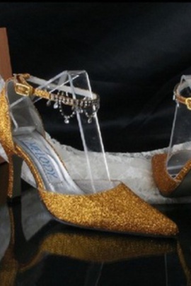 Gracieux splendeur à talons hauts fine pointue avec chaussures de mariée - photo 2