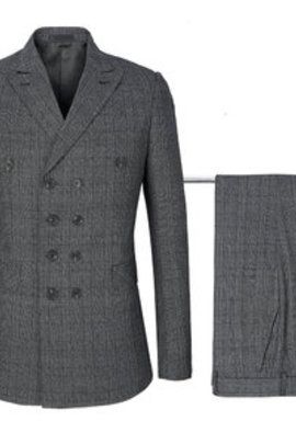 Top qualité plaid costume hommes costume affaires décontracté revers