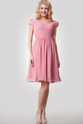 Robe demoiselle d'honneur plissage ruché croisade a-ligne en chiffon