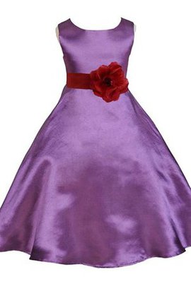 Robe de cortège enfant a-ligne manche nulle avec fleurs