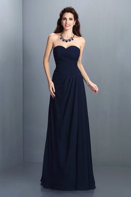 Robe demoiselle d'honneur longue avec chiffon de princesse au drapée avec zip