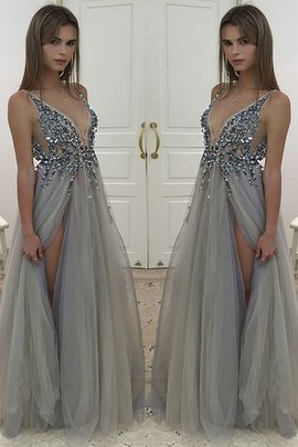 Robe de soirée longueur au ras du sol de princesse avec sans manches ligne a avec perle